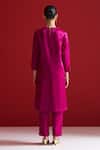 Shop_Sitaraa_Purple Embroidery Round Neck Varnika Mulberry Wood Kurta With Pant _at_Aza_Fashions