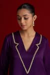 Buy_Sitaraa_Purple Embroidery V-neck Verangini Royal Kurta With Pant 