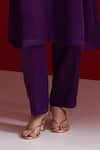 Sitaraa_Purple Embroidery V-neck Manjiri Royal Kurta With Pant _Online_at_Aza_Fashions