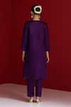 Shop_Sitaraa_Purple Embroidery V-neck Manjiri Royal Kurta With Pant _at_Aza_Fashions