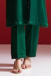 Buy_Sitaraa_Green Embroidery V-neck Ambhrini Pleated And Kurta With Pant _Online_at_Aza_Fashions