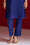 Sitaraa_Blue Embroidery V-neck Kanchana Kurta With Pant _Online_at_Aza_Fashions