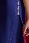 Shop_Sitaraa_Blue Embroidery V-neck Kanchana Kurta With Pant _Online_at_Aza_Fashions