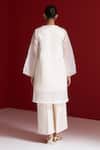 Shop_Sitaraa_Ivory Silk Organza Embroidery Round Neck Kamya Jacket Pant Set _at_Aza_Fashions