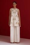 Sitaraa_Ivory Embroidery Round Neck Raksha Kurta With Pant _Online_at_Aza_Fashions