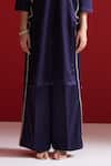 Buy_Sitaraa_Blue Embroidery V-neck Dravya Midnight Kurta With Pant _Online_at_Aza_Fashions