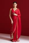 Buy_Sitaraa_Red Embroidery Svaraa Saree With Blouse _at_Aza_Fashions