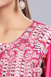 Buy Samyukta Singhania Pink Satin, Georgette Beads, Embroidery Round Neck Blouse And Skirt Set Buy_Samyukta Singhania_Pink Satin, Georgette Beads, Embroidery Round Neck Blouse And Skirt Set