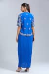 Samyukta Singhania Blue Crepe Embroidery Round Neck Jacket And Skirt Set Online at Aza Fashions Samyukta Singhania_Blue Crepe Embroidery Round Neck Jacket And Skirt Set _Online_at_Aza_Fashions