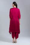 Samyukta Singhania_Pink Satin, Georgette Embroidery Mandarin Collar Tunic With Dhoti Pant _Online_at_Aza_Fashions