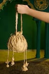 Buy_saina kapoor_Gold Gota Patti, Embroidery Aari Work Potli Bag _at_Aza_Fashions