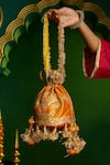 Buy_saina kapoor_Orange Embroidery, Tassels Work Potli Bag _at_Aza_Fashions