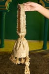Buy_saina kapoor_Beige Gota Patti, Embroidery, Tassels Work Potli Bag _at_Aza_Fashions