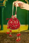 Buy_saina kapoor_Fuchsia Embroidery Aari Work Potli Bag _at_Aza_Fashions