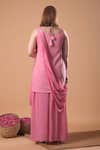 Shop_Mamicha_Pink Cotton Embroidery Square Neck Peacock Kurta Set _at_Aza_Fashions