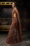 Buy Diyarajvvir Rust Tulle Sequins, Beads, Zari Square Embellished Pre-draped Saree With Blouse Online at Aza Fashions Buy_Diyarajvvir_Rust Tulle Sequins, Beads, Zari Square Embellished Pre-draped Saree With Blouse _Online_at_Aza_Fashions