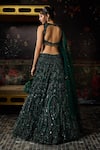 Shop_Diyarajvvir_Green Tulle, Crepe, Shantoon Sequins, Beads, Tonal Embellished Lehenga Set _at_Aza_Fashions
