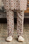 Diyarajvvir_Brown Silk Mirrors Printed Kurta With Pant _Online_at_Aza_Fashions