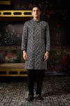 Buy_Diyarajvvir_Black Embroidery Jacket Kurta With Pant _at_Aza_Fashions