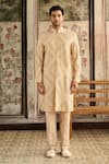 Buy_Diyarajvvir_Beige Silk Diamonds Embroidered Jacket With Pant _Online_at_Aza_Fashions