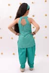 Shop_Lil Drama_Green Rayon Embroidery, Foil Printing, Lace Khilkhilahat Kurta And Dhoti Pant Set _at_Aza_Fashions