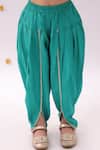 Shop_Lil Drama_Green Rayon Embroidery, Foil Printing, Lace Khilkhilahat Kurta And Dhoti Pant Set _Online_at_Aza_Fashions