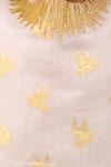 Lil Drama_Off White Polyester, Chanderi Mishti Floral Pattern Kurta And Dhoti Pant Set _at_Aza_Fashions