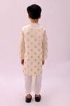 Shop_Lil Drama_Off White Chanderi Foil Mishti Floral Butti Pattern Kurta And Dhoti Pant Set _at_Aza_Fashions