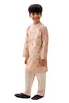Buy_Lil Drama_Off White Polyester, Silk, Cotton Mishti Floral Pattern Kurta And Pant Set _Online_at_Aza_Fashions