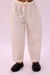 Lil Drama_Off White Polyester, Silk, Cotton Mishti Floral Pattern Kurta And Pant Set _at_Aza_Fashions