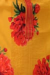 Buy_Lil Drama_Mustard Cotton, Polyester, Silk Genda Phool Floral Print Kurta With Pant 