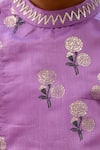 Lil Drama_Purple Chanderi, Polyester, Silk Mishti Floral Pattern Kurta And Pant Set _Online_at_Aza_Fashions
