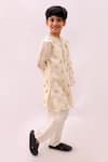 Lil Drama_Off White Chanderi, Polyester, Silk Mishti Floral Pattern Kurta And Pant Set _Online_at_Aza_Fashions
