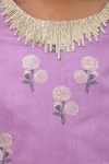Lil Drama_Purple Chanderi, Cotton Embroidery Mishti Floral Pattern Kurta And Sharara Set _at_Aza_Fashions
