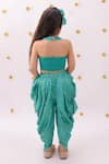 Shop_Lil Drama_Green Rayon Embroidery Khilkhilahat Floral Pattern Top And Dhoti Pant Set _at_Aza_Fashions