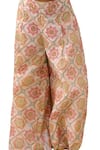 Lil Drama_Off White Polyester, Silk, Cotton Sequins Mishti Top And Floral Pattern Pant Set _at_Aza_Fashions