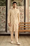 Buy_Diyarajvvir_Beige Silk Diamonds Embroidered Jacket With Pant _at_Aza_Fashions