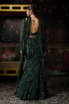 Shop_Diyarajvvir_Green Tulle, Satin, Lycra Sequins, Zari Embellished Blouse And Mermaid Skirt Set _at_Aza_Fashions