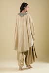 Shop_Prisho_Beige Embroidery Round Neck Floral Kaftan Set _at_Aza_Fashions