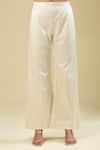 Shop_Prisho_Ivory Tassels, Embroidery Mandarin Collar Jacket Pant Set _Online_at_Aza_Fashions