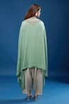 Shop_Prisho_Green Embroidery V-neck Resham Kaftan With Pant _at_Aza_Fashions