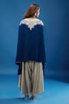 Shop_Prisho_Blue Embroidery Round Neck Resham Work Kaftan With Pant _at_Aza_Fashions