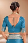 Shop Samyukta Singhania Blue Satin, Silk Zari, Embroidery, Tassels Banarasi Woven Saree With Blouse Online at Aza Fashions Shop_Samyukta Singhania_Blue Satin, Silk Zari, Embroidery, Tassels Banarasi Woven Saree With Blouse _Online_at_Aza_Fashions