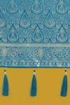 Shop Samyukta Singhania Blue Satin, Silk Zari, Embroidery, Tassels Banarasi Woven Saree With Blouse Shop_Samyukta Singhania_Blue Satin, Silk Zari, Embroidery, Tassels Banarasi Woven Saree With Blouse