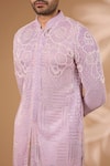 Rabani & Rakha_Purple Georgette, Cotton, Silk Sequins, Beads Embroidered Kurta With Pant _Online_at_Aza_Fashions