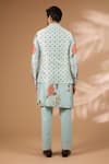 Shop_Rabani & Rakha_Aqua Silk Sequins Printed Bundi _at_Aza_Fashions