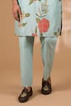 Rabani & Rakha_Aqua Silk, Cotton Sequins Printed Kurta With Pant _Online_at_Aza_Fashions