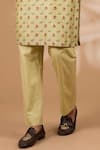 Rabani & Rakha_Olive Green Silk, Cotton Sequins Printed Kurta With Pant _Online_at_Aza_Fashions