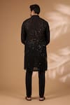 Shop_Rabani & Rakha_Black Georgette, Cotton, Silk Sequins, Beads Embroidered Kurta With Pant _at_Aza_Fashions
