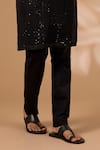 Buy_Rabani & Rakha_Black Georgette, Cotton, Silk Sequins, Beads Embroidered Kurta With Pant _Online_at_Aza_Fashions